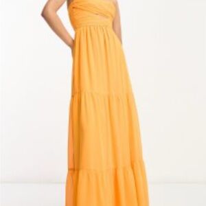 ASOS Orange Halter Maxi Dress